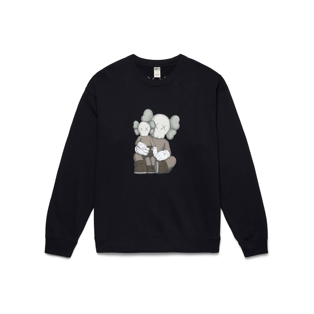 Uniqlo UT KAWS XX Sweatshirt Black Crew Neck Pullover Sweater Mens S Unisex